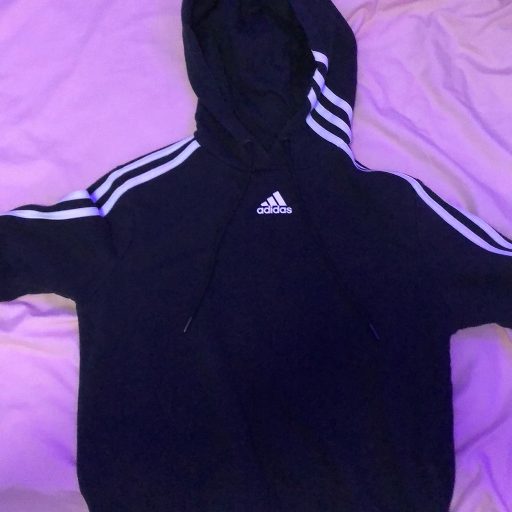 black adidas cropped hoodie